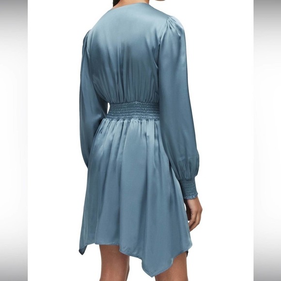 NWT AllSaints Esta Mini Dress in Blue Slate Size 2 - Picture 6 of 14